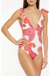ZIMMERMANN PEGGY TIE-DETAILED PRINTED SWIMSUIT,3074457345624915856