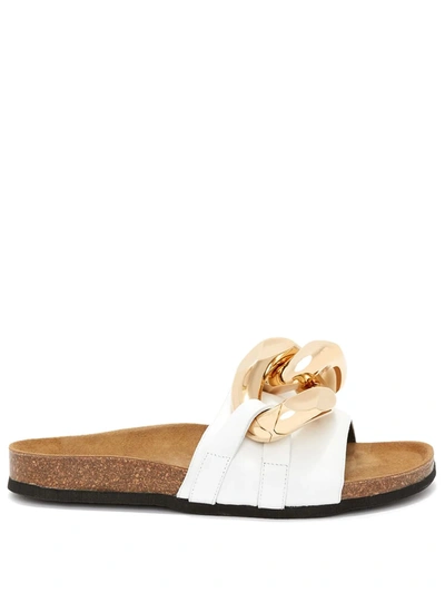 Jw Anderson White Chain Loafer Slides