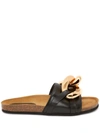 Jw Anderson Chain-link Detail Slip-on Sandals In Black
