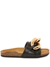 Jw Anderson Chain Loafer Slip-on Sandals In Black