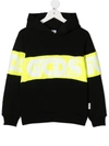 GCDS COLOUR-BLOCK COTTON HOODIE