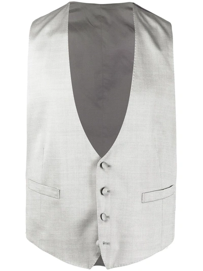 Lardini Silk-blend Waistcoat In Grey