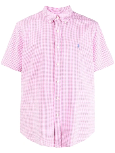 Polo Ralph Lauren Short-sleeve Checked Cotton Shirt In Pink