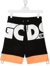Gcds Logo-print Drawstring Shorts In Black