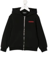 Dsquared2 Icon Print Cotton Zip-up Sweatshirt In Black