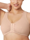 GLAMORISE FRONT-CLOSE COTTON T-BACK WIRE-FREE COMFORT BRA