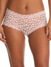 Hanky Panky Stretch Lace Leopard Boyshorts In White Desert Rose
