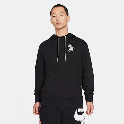 Nike World Tour Printed Sweatshirt Hoodie In Black/white
