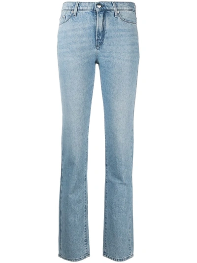 Karl Lagerfeld Ikonik Mid-rise Straight-leg Jeans In Blue