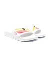 Fendi Kids' Monster Eyes Slide Sandal In White