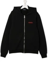 Dsquared2 Icon Print Cotton Zip-up Sweatshirt In Black