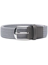 CANALI WOVEN LEATHER-TRIM BELT