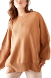Free People Easy Street Tunic Sweater In Camel
