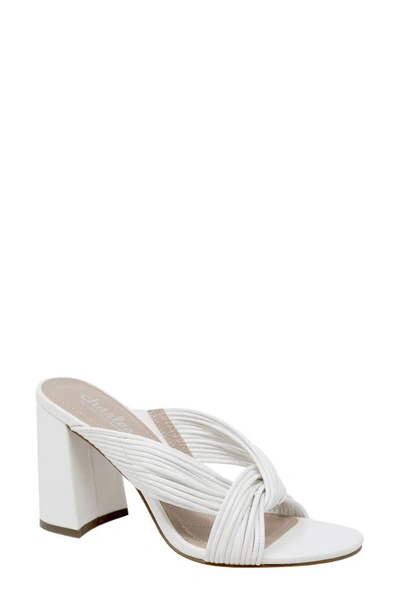Charles By Charles David Razzle Slide Sandal In White Faux Leather