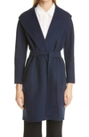 's Max Mara Messi Belted Virgin Wool Wrap Coat In Blue