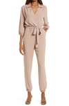 FRAICHE BY J TIE WAIST LONG SLEEVE JUMPSUIT,FD 2972