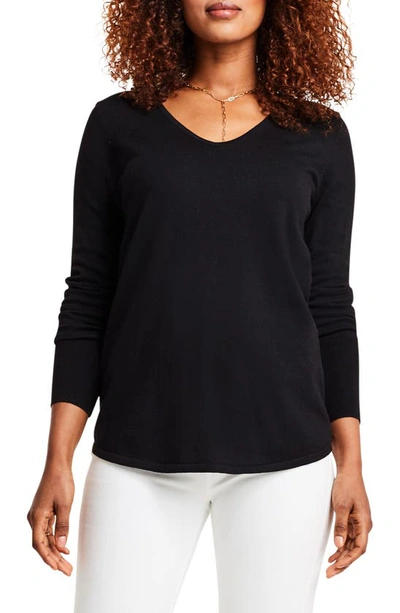 Nic + Zoe Vital V-neck Pullover In Black