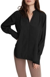 Rag & Bone Carly Poplin Cotton Blouse In Black