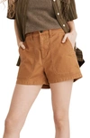 Madewell Perfect Military Twill Shorts In Dried Barley