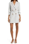 Adelyn Rae Windowpane Check Blazer Minidress In Blue Plaid