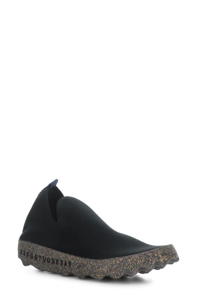 Asportuguesas By Fly London Care Trainer In Black/ Black Cafe