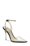 Jessica Simpson Women's Pirrie Lucite Vinyl 2-piece Pumps Women's Shoes In Anthracite/clear