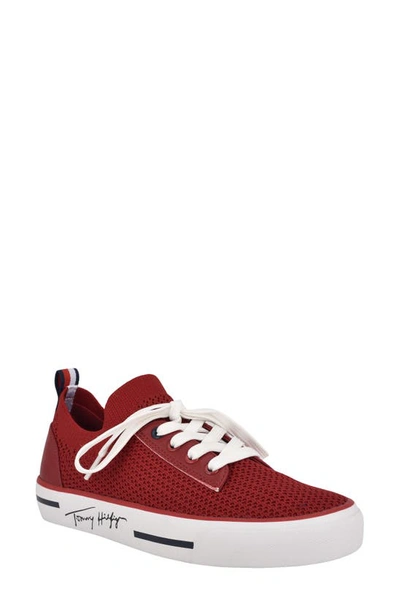 Tommy Hilfiger Women's Gessie Stretch Knit Trainers Women's Shoes In Medium Red Fb