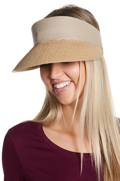 Nordstrom Rack Mixed Contrast Visor In Natural