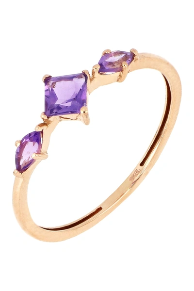 Bony Levy 18k Rose Gold Triple Amethyst Ring In 18kr