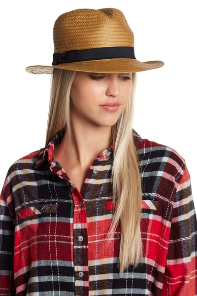 14th & Union Flat Weave Panama Hat In Dark Natural