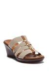 Italian Shoemakers Clover 4-band Wedge Sandal In Stone