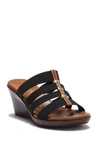 Italian Shoemakers Clover 4-band Wedge Sandal In Black