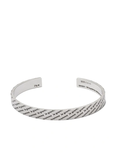 Le Gramme 21g Brushed Logo Bracelet In Silver