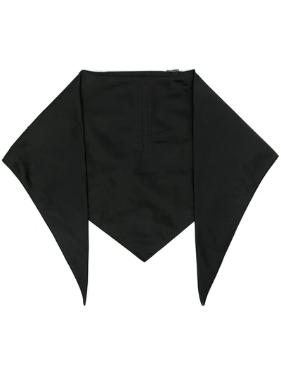 Rick Owens Zip-pocket Bandana Scarf In Black