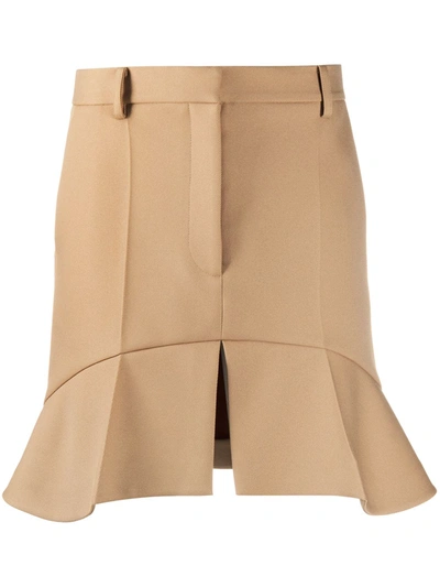 Stella Mccartney Arabella Peplum Twill Miniskirt In Camel