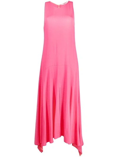 Stella Mccartney Annabelle Handkerchief-hem Crepe Dress In Pink