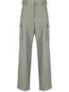 Stella Mccartney High-rise Twill Cargo Trousers In Green