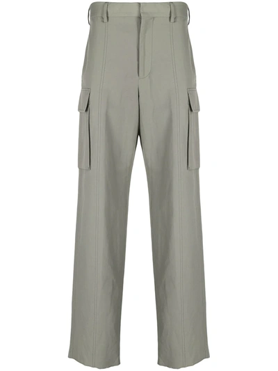 Stella Mccartney High-rise Twill Cargo Trousers In Green