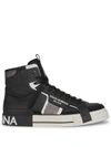 DOLCE & GABBANA HIGH-TOP LACE-UP SNEAKERS