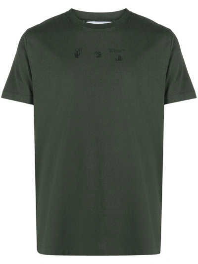 Off-white Slim-fit Bolt Arrow Logo T-shirt In Green