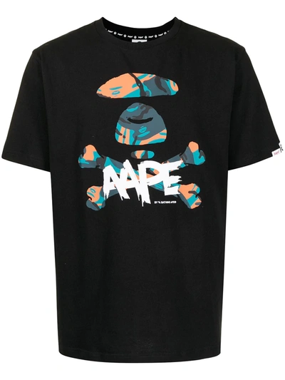 Aape By A Bathing Ape 骷髅头印花t恤 In Black