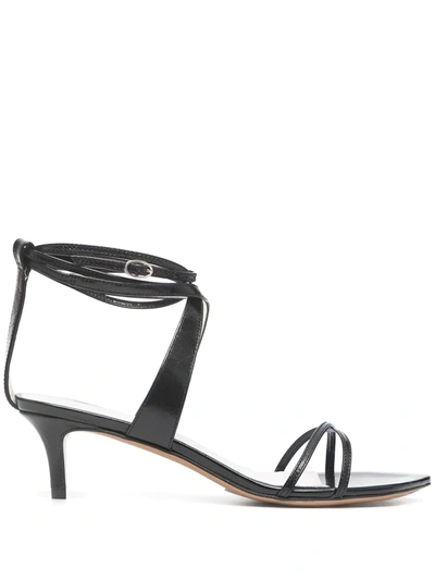 Isabel Marant Ankle-strap Kitten-heel Sandals In Black