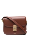 Apc A. P.c. Logo-stamp Shoulder Bag In Brown