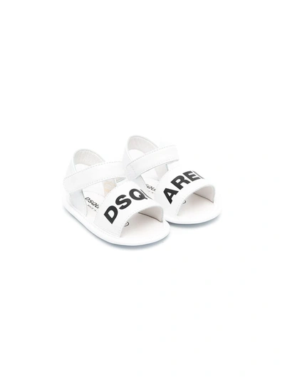 Dsquared2 Babies' Logo印花凉鞋 In White