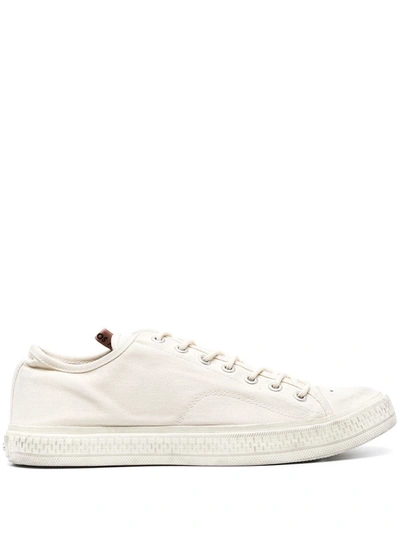 Acne Studios Perforated Canvas Sneakers In Off White,off White