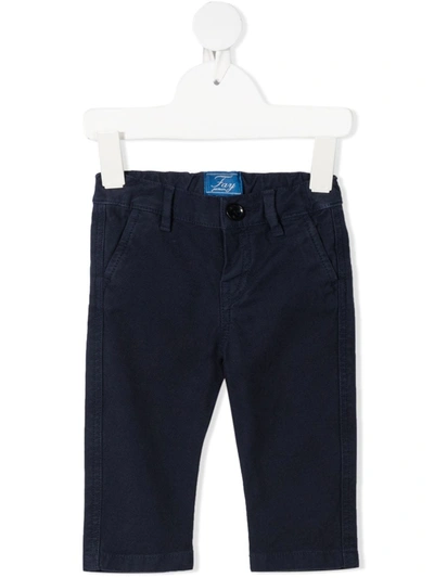 Fay Babies' Embroidered-logo Slim-cut Trousers In Blue