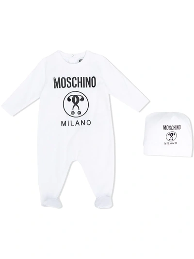Moschino Logo-print Babygrow Set In White