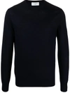 Ballantyne Ribbed Crew Neck Sweater In Blue