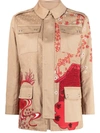 RED VALENTINO FLORAL EMBROIDERED SHIRT JACKET