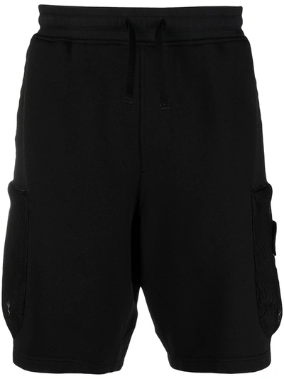 Stone Island Shadow Project Patch-pocket Drawstring Shorts In Black